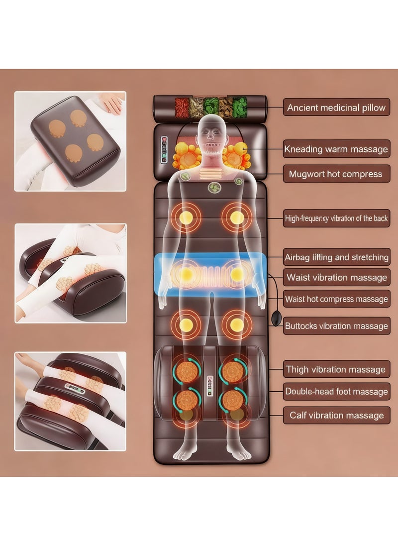 Y&D Portable Foldable Design Full Body Massage Mat Pad Heaing Vibrating Massage Chair Pad Auto Shut Off Back Massage Pad for Neck and Back Muscle Relaxation Full Body Massage with 10 Vibration and Motors 5 Massage Modes - Image 3