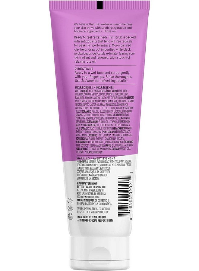 أكيور مقشر الوجه المجدد جذريًا من أكيور - مقشر للوجه يدعم مكافحة الشيخوخة - تقشير لطيف - مستخلص الطين الأحمر المغربي وزيت الورد - ترطيب وتوحيد لون البشرة - 4 أونصة سائلة - Image 3