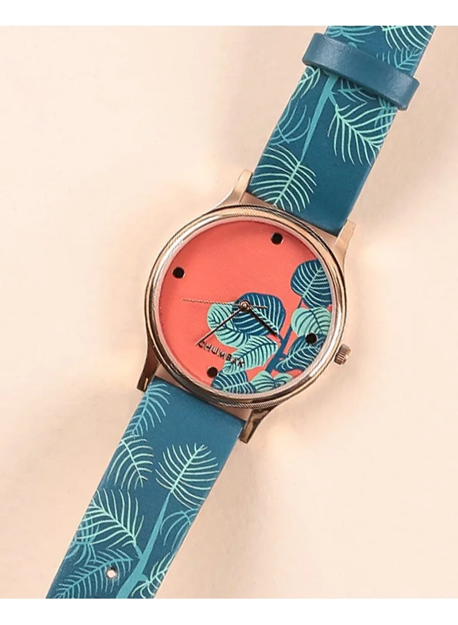 Chumbak Teal by Chumbak Bohemian Leaves Wrist Watch, blue, Bohemian