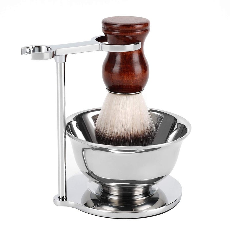SANWA Deluxe Shaving Kit for MenStainless Steel Shaving RazorBrush Stand Holder Soap Bowl Shave Brush KitBoyfriend Husband Dad Birthday Fathers Day for Him