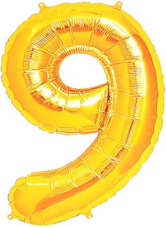 Generic Foil large balloon with number nine design for party and birthday 32 inch - gold