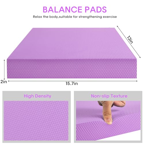 MBKHFLL Exercise Balance Pad，Balance Foam Mat for Physical Therapy Equipment & Strength Stability Training, Slip Resistant Foam Mat for Yoga, Pilates, Meditation，Gardening knee pads (Purple) - Image 2