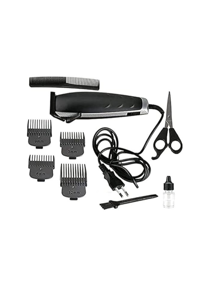 ماكينة تشذيب الشعر الاحترافية تشذيب دقيق وحلاقة نظيفة مزودة بشفرات حادة ومحرك قوي KM-4702 - اسود