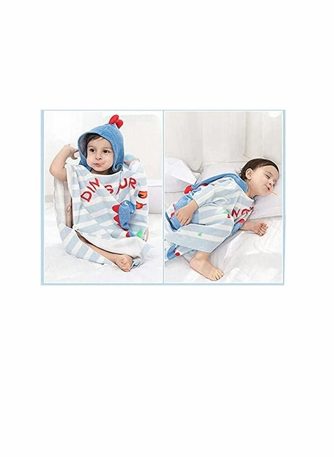 Excefore Kids Bath/Pool/Beach Hooded Poncho Towel-Cartoon Animal Pattern Cotton Beach Towel for Baby and Kids (Dinosaur)  - Image 2