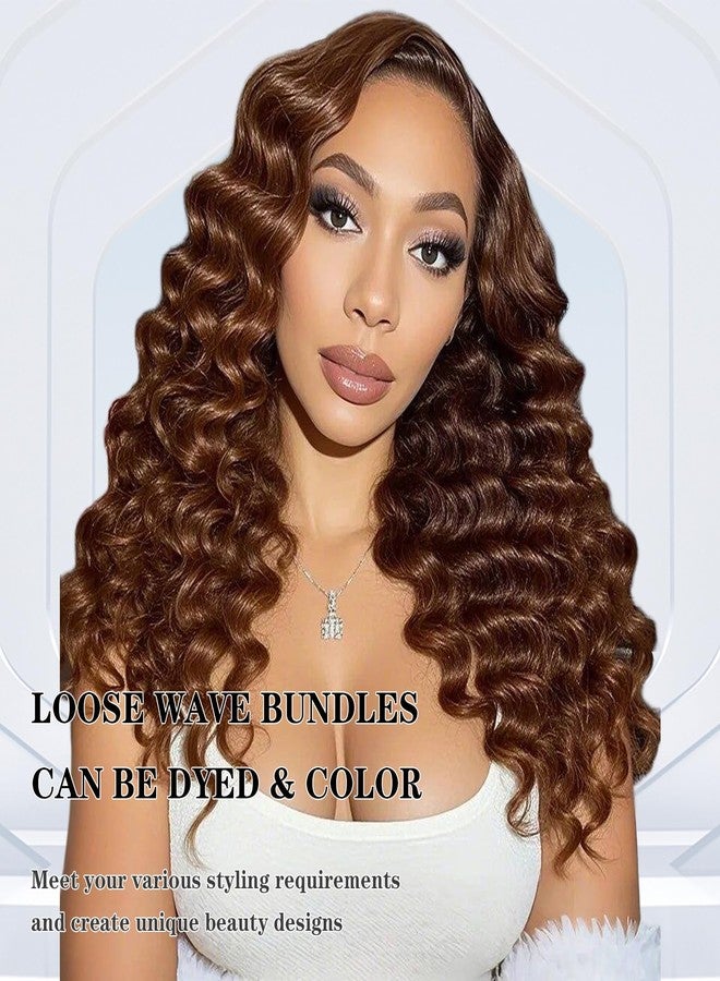 FASHION VILA Brown Bundles Human Hair Loose Wave Human Hair 3 Bundles (#4, 18 20 22) 12A 100% Unprocessed Brazilian Virgin Hair Loose Deep Wave Remy Human Hair Extension 4# Color - Image 5