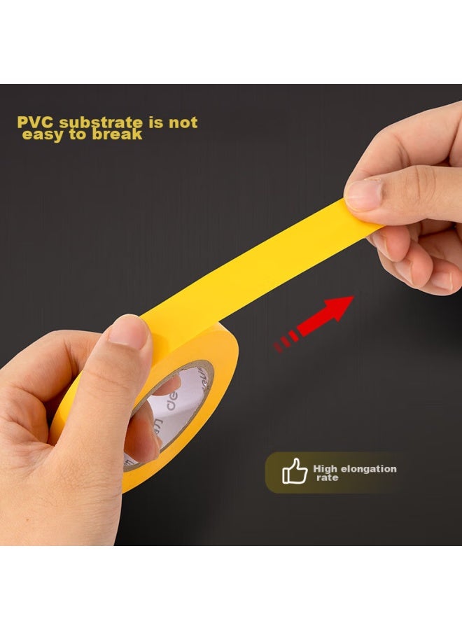 ديلي Deli Pvc شريط عزل كهربائي، مقاوم للماء، مقاوم للهب، مقاوم لدرجات الحرارة المنخفضة، 18mm*18m*0.15mm، أصفر، 18 متر، 10 لفات، Jf411-yl - Image 2