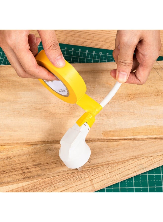 ديلي Deli Pvc شريط عزل كهربائي، مقاوم للماء، مقاوم للهب، مقاوم لدرجات الحرارة المنخفضة، 18mm*18m*0.15mm، أصفر، 18 متر، 10 لفات، Jf411-yl - Image 4