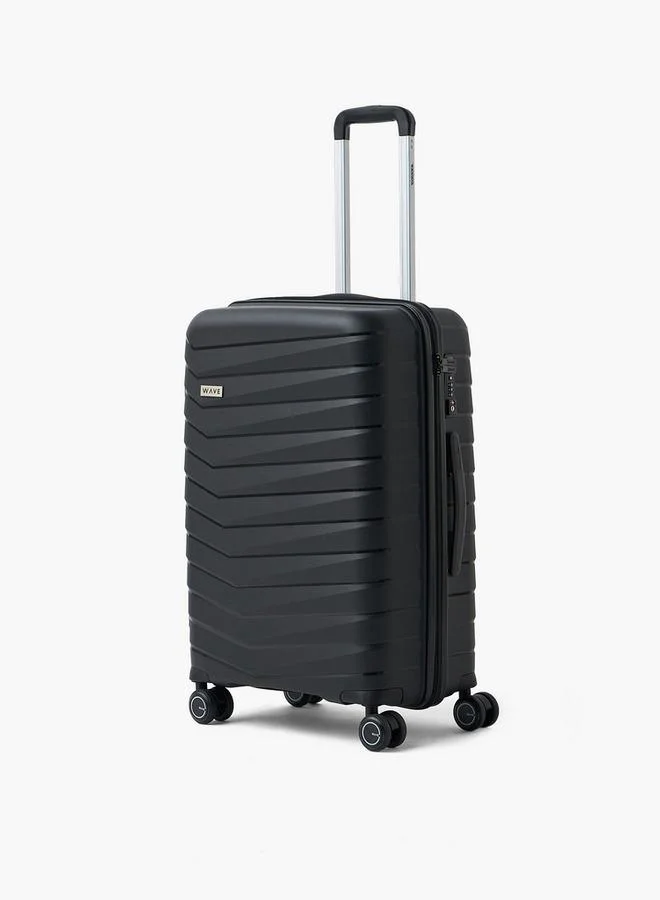 Wave Textured Hardcase Trolley Bag With Retractable Handle - Set Of 3
