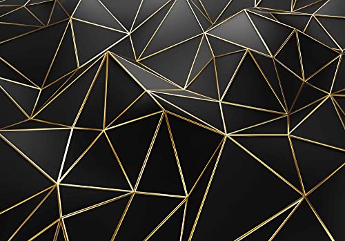 Reyhui Black and Gold Wallpaper 3D Abstract Geometric Wall Mural for Bedroom Living Room TV Background WallNot Peel and Stick - Image 3