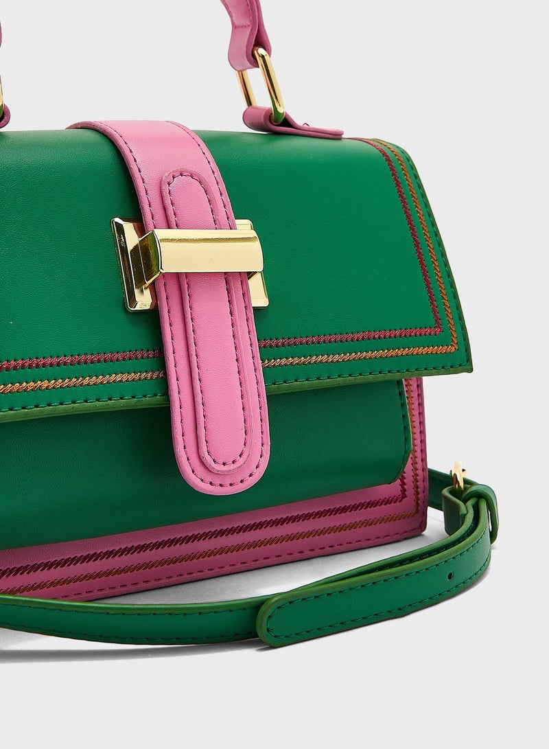 ELLA Colourblock Satchel Bag  - Image 4