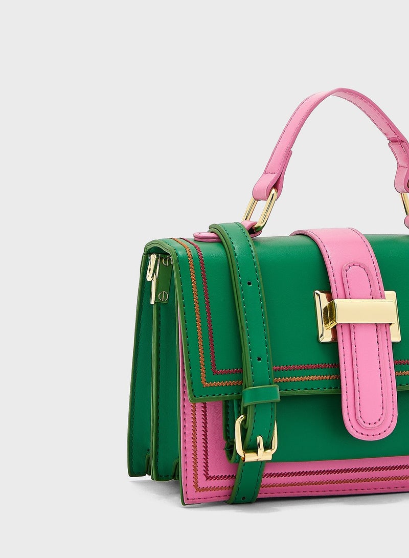 ELLA Colourblock Satchel Bag  - Image 3