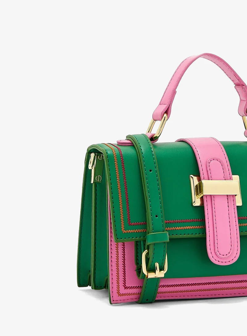 Ella Green Colourblock Satchel Bag for Women | Best Price UAE