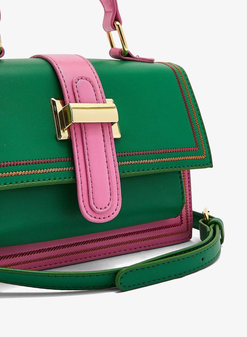 ELLA Colourblock Satchel Bag - Image 4