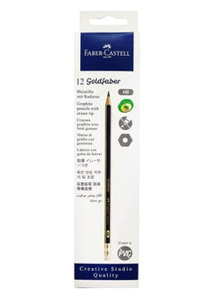 12-Piece Gold Faber Hexagonal HB Pencils