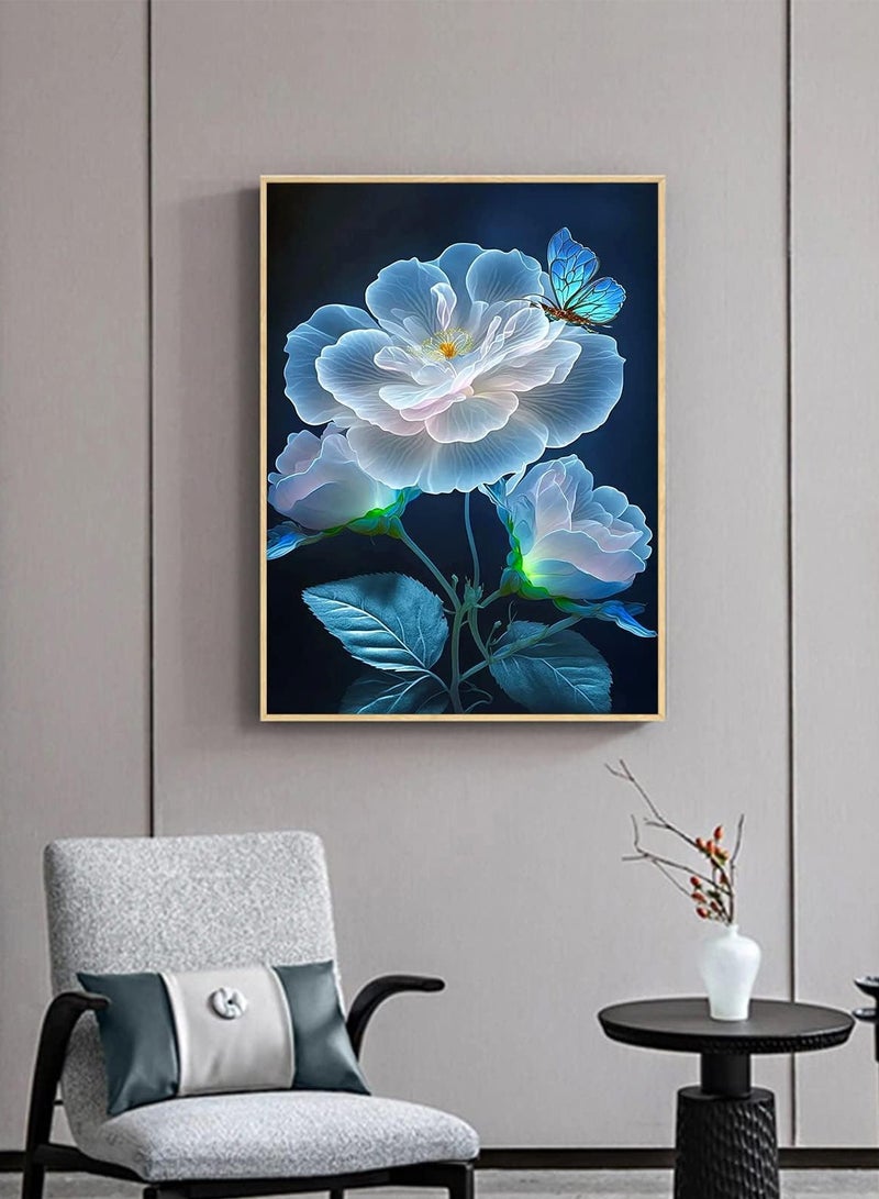 Excefore 5D Diamond Painting, 5D Flower Diamond Painting Art Kits for Adults Beginner, DIY Full Drill Embroidery Cross Stitch Crystal Rhinestone Paintings Pictures for Home Wall Decor 12 X 16 Inch - Image 2