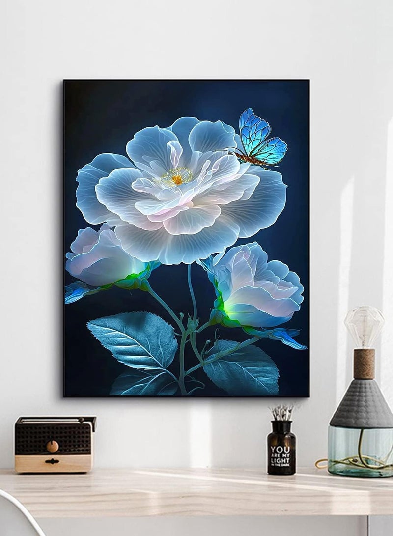 Excefore 5D Diamond Painting, 5D Flower Diamond Painting Art Kits for Adults Beginner, DIY Full Drill Embroidery Cross Stitch Crystal Rhinestone Paintings Pictures for Home Wall Decor 12 X 16 Inch - Image 3