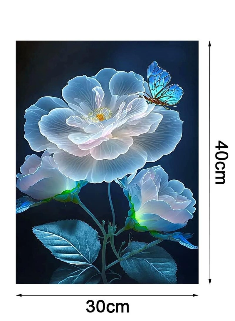 Excefore 5D Diamond Painting, 5D Flower Diamond Painting Art Kits for Adults Beginner, DIY Full Drill Embroidery Cross Stitch Crystal Rhinestone Paintings Pictures for Home Wall Decor 12 X 16 Inch - Image 4