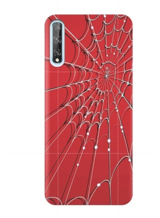 غطاء حماية واقٍ لجهاز هواوي Y8p بنقشة شبكة العنكبوت أحمر