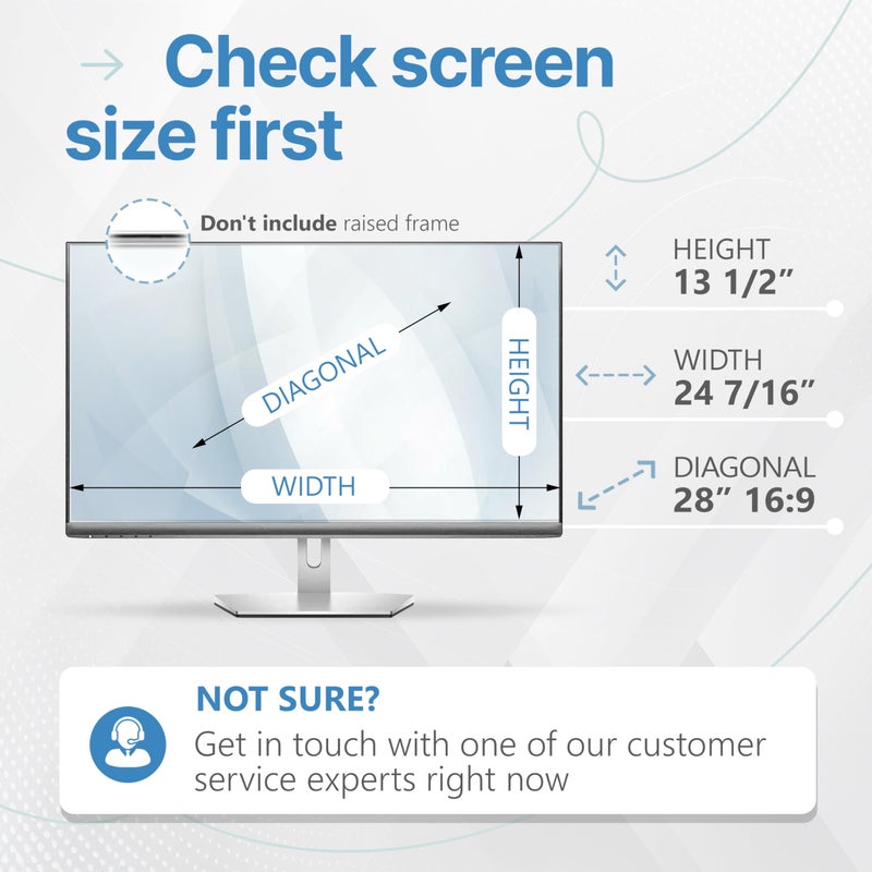 VINTEZ 28 Inch 16:9 Privacy Screen for Computer Monitor and Laptop - Anti Glare Protector Film Blue Light Filter Eye Protection - Computer Screen Privacy Shield, [1 Pack] - Image 4