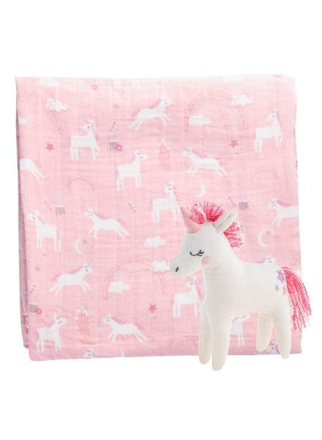 ستيفن جوزيف، بطانية موسلين وحيوان محشو، وحيد القرن، وردي - Image 1