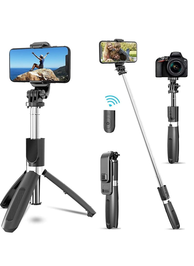 ELTRAZONE - Selfie Stick, 3 in 1 Extendable Selfie Stick Tripod with Detachable Bluetooth Wireless Remote Phone Holder FOR ALL SMARTPHONES AND CAMS - Image 1