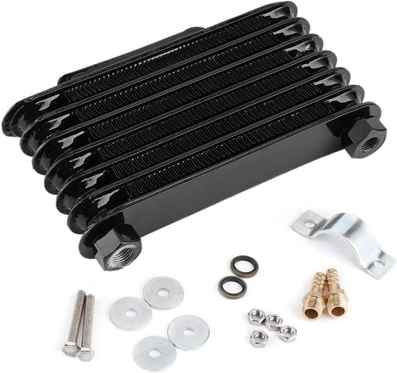 7 Row Universal Engine Oil Cooler Cooling Radiator, Motorcycle Oil Cooler with Mounting Accessories, High Performance Aluminum Alloy Oil Radiator for 125-250CC Dirt Bike ATV Moto - Image 1