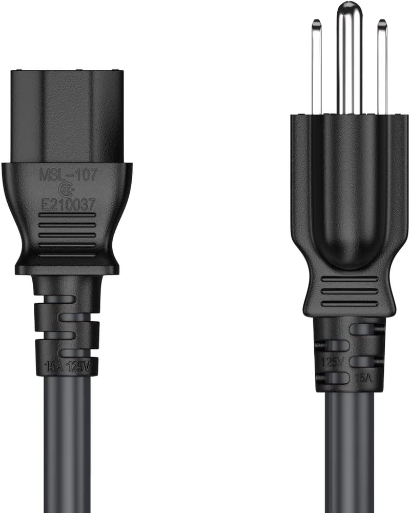 Cable Leader 5ft 18 AWG Universal Power Cord IEC320 C13 to NEMA 5-15P, Extension Power Cord, Compatible with Computers, Monitors, Printers & TVs, Black - Image 2