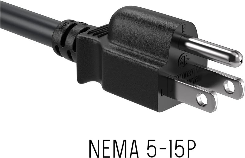 Cable Leader 5ft 18 AWG Universal Power Cord IEC320 C13 to NEMA 5-15P, Extension Power Cord, Compatible with Computers, Monitors, Printers & TVs, Black - Image 3