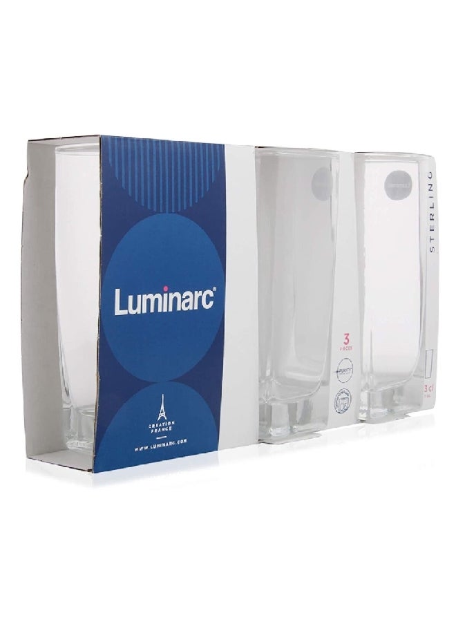 لومينارك طقم أكواب زجاجية عالية الجودة 3 قطع شفاف 330 مل P1562(D9686) - Image 2