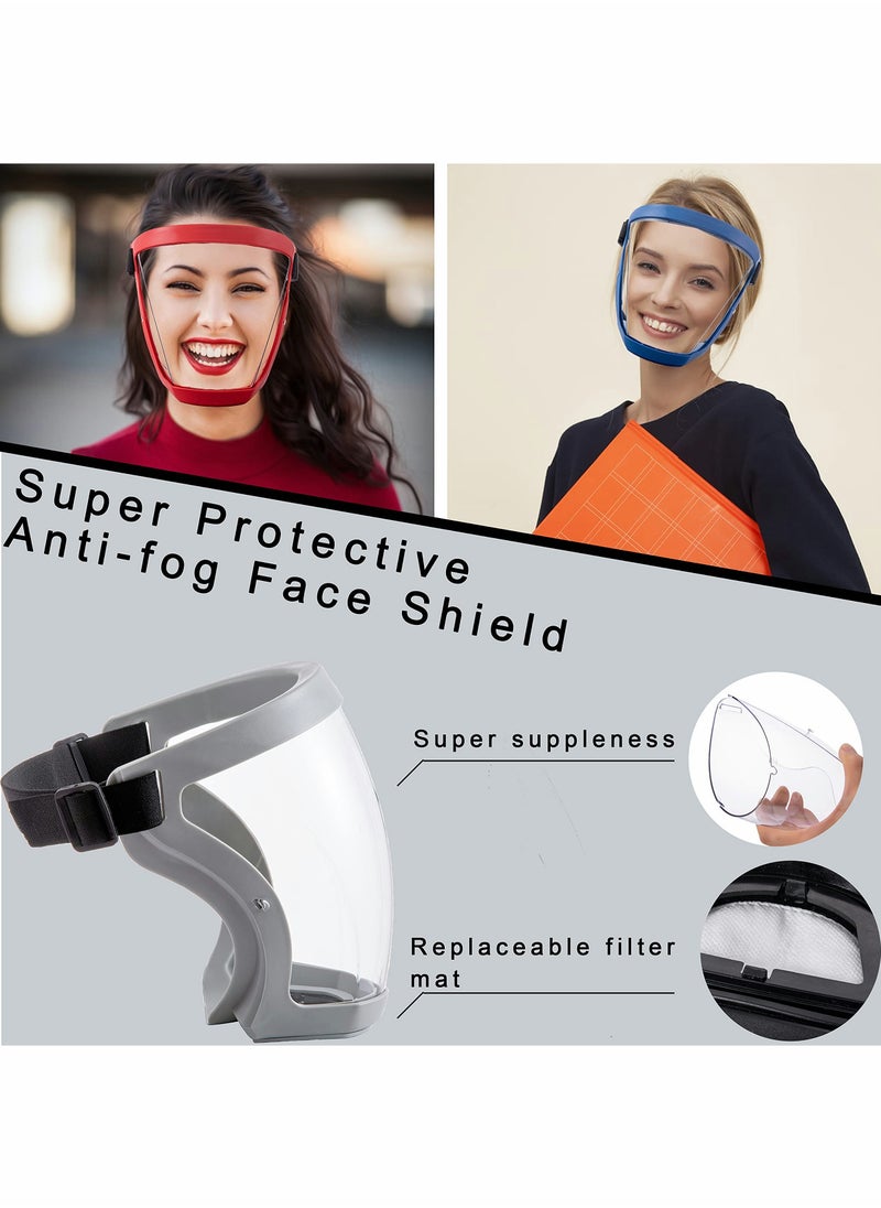 Excefore Super Protective Face Shield, Transparent Anti-Fog Full Face Safety Shield Unisex All-Inclusive Face Protection with Detachable Flter, Gray  - Image 2
