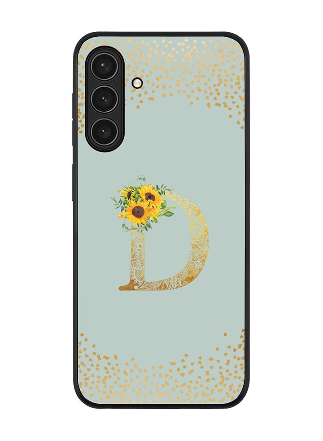 Stylizedd For Samsung Galaxy A17 / A17 4G Case,Slim fit Camera Protection, Shockproof Thin Phone cover  - Custom Floral Monogram - D  (Light Grey )