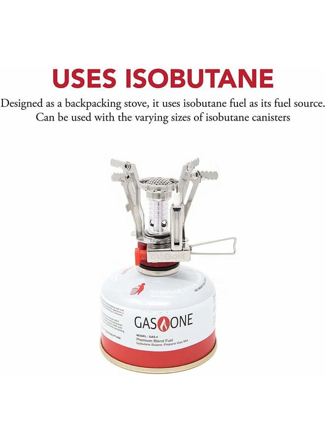 GasOne Gas One Backpacking Camping Stove - Pocket Rocket Stove with Piezo Ignition and Case for Isobutane fuel, 3" - Image 4