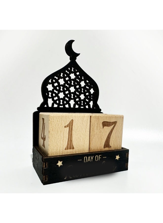 Nariele زخرفة تقويم عد تنازلي نجمة قمر خشبية - Image 5