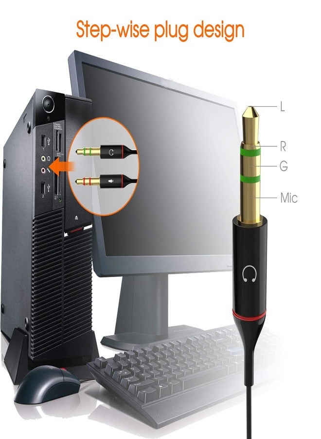Maeline Headphone Splitter Adapter, 3.5mm Mic Cable for Computer, Headset 3.5mm Female to 2 Dual Male Microphone Audio Stereo Jack Earphones Port to Gaming Speaker PC - 10 Pack - Image 4
