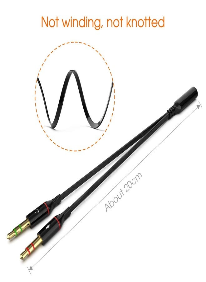 Maeline Headphone Splitter Adapter, 3.5mm Mic Cable for Computer, Headset 3.5mm Female to 2 Dual Male Microphone Audio Stereo Jack Earphones Port to Gaming Speaker PC - 10 Pack - Image 3
