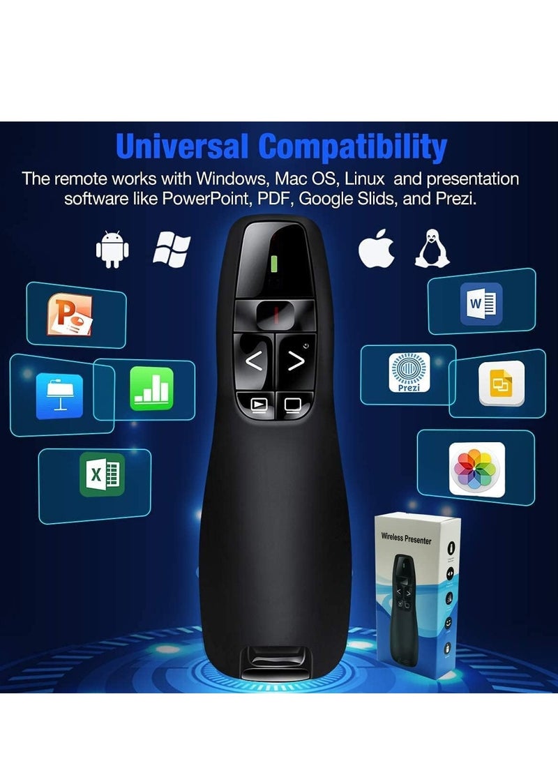 جهاز عرض لاسلكي 2.4 جيجا هرتز مع مؤشر ليزر أحمر، جهاز عرض PowerPoint لنظامي التشغيل Windows وMac، جهاز تحكم عن بعد لعروض الشرائح وKeynote والمزيد - Image 2
