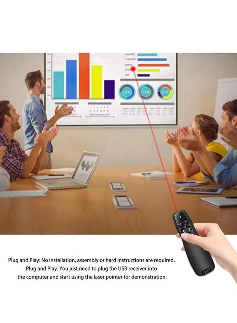جهاز عرض لاسلكي 2.4 جيجا هرتز مع مؤشر ليزر أحمر، جهاز عرض PowerPoint لنظامي التشغيل Windows وMac، جهاز تحكم عن بعد لعروض الشرائح وKeynote والمزيد - Image 5