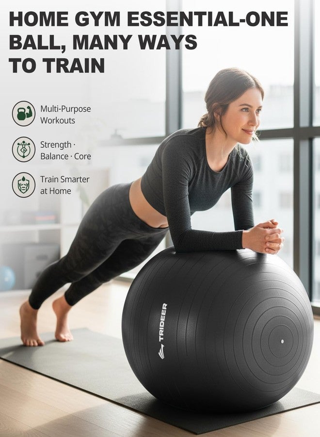 Trideer 45-85cm Extra Thick Exercise Ball (9 Colours), Birthing Ball, Ball Chair, Yoga Pilate Balance Ball with Pump, Anti-Slip & Anti-Burst, 910kg Core Cross Training Ball for Office & Home & Gym - Image 3