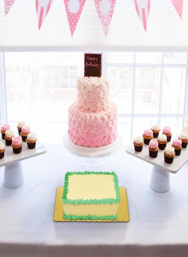 تيبري مجموعة تيبيري المكونة من 20 قاعدة كيك مستطيلة الشكل، مصنوعة من الكرتون للاستخدام مرة واحدة، مقاس 14 × 10 بوصة، مزينة بورق ذهبي، مثالية لخبز الكيك والبيتزا والمعجنات وتزيين الحفلات، مقاومة للدهون والرطوبة. - Image 4