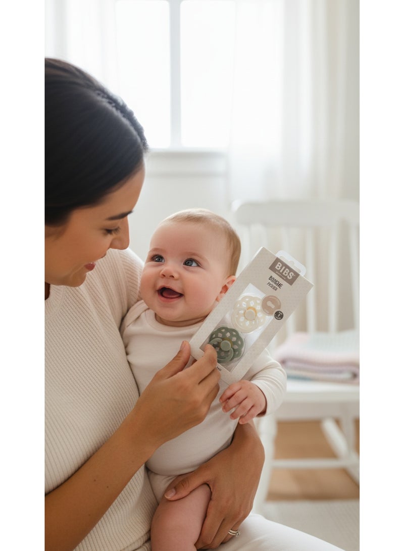 BIBS Pacifier Natural Rubber Round Nipple  0+M - Image 4