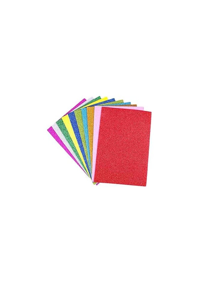 20 pcs A4 Glitter Foam Sheets self Adhesive Foam Craft Foam Adhesive Backed Foam Paper Fun Colored Sponge Backing Party Sticks Sticky Foam Sheets