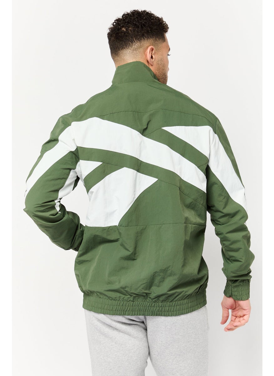 Reebok Men Sportswear Fit Long Sleeves Outdoor Jacket, Dark Green  - Image 3