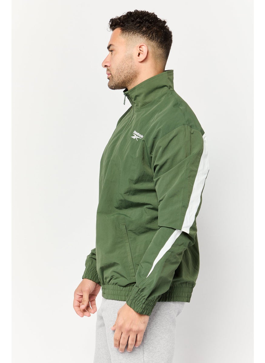 Reebok Men Sportswear Fit Long Sleeves Outdoor Jacket, Dark Green  - Image 4