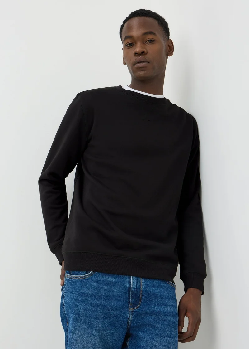 ماتلان سويت شيرت أساسي بياقة دائرية أسود