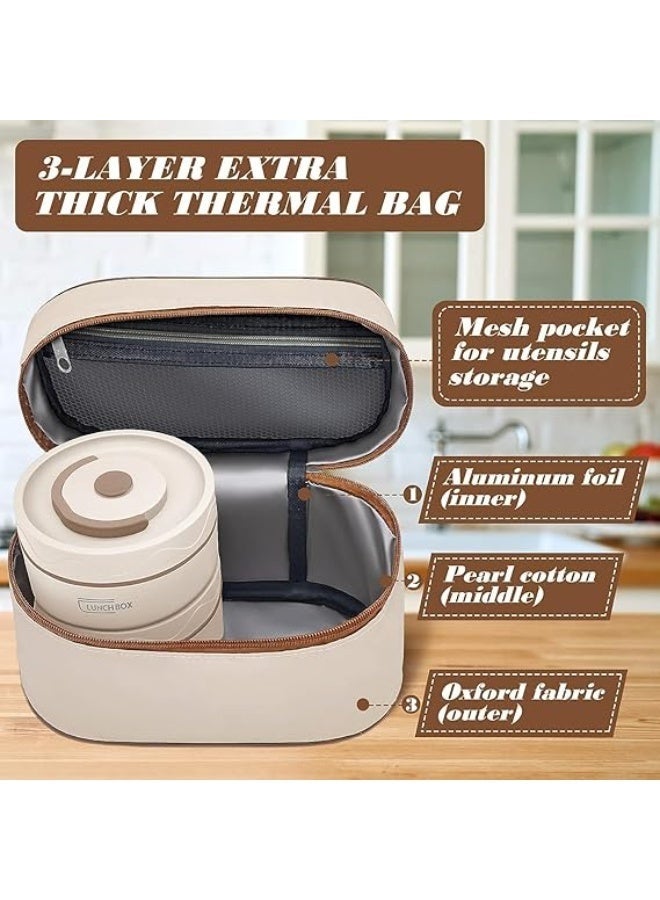 Thermal Leak-Proof Lunch Box with Insulated Bag – Stainless Steel Food Container with Stackable Vertical Design – Keeps Food Warm Longer – Multi-Color - Image 3
