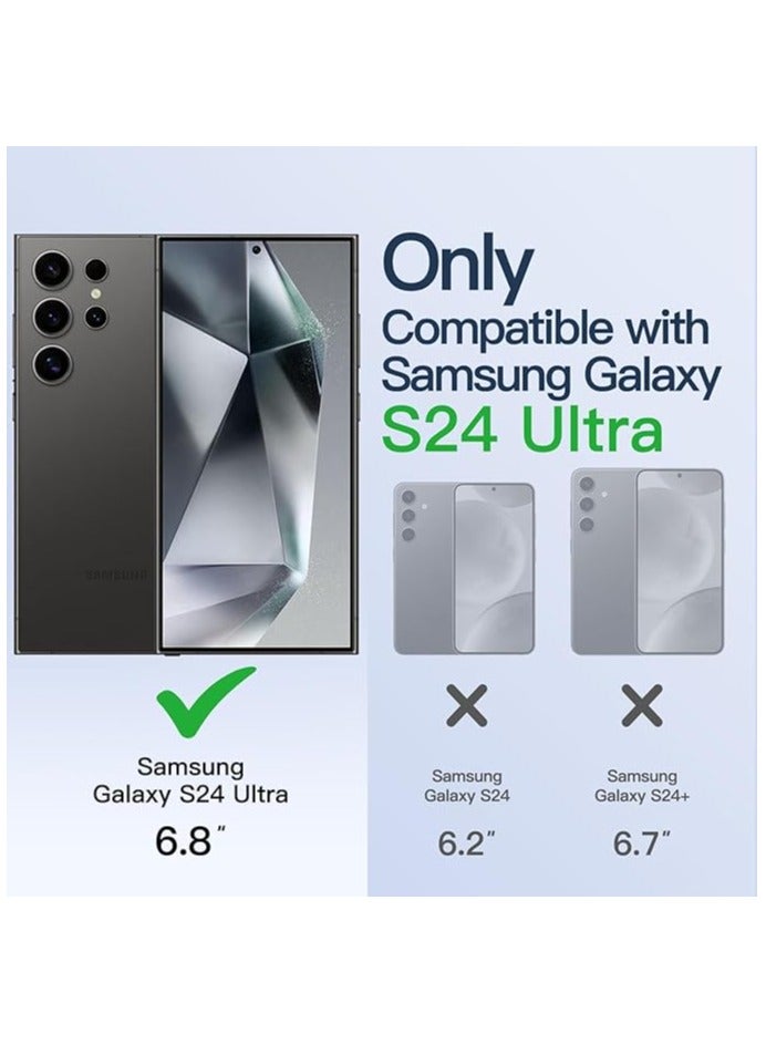 erorex Soft Clear Case for Samsung Galaxy S24 Ultra 6.8-Inch, Camera Lens Full Protection, Compatible with MagSafe Wireless Charging, Shockproof Electroplated TPU Phone Cover Black - Image 2