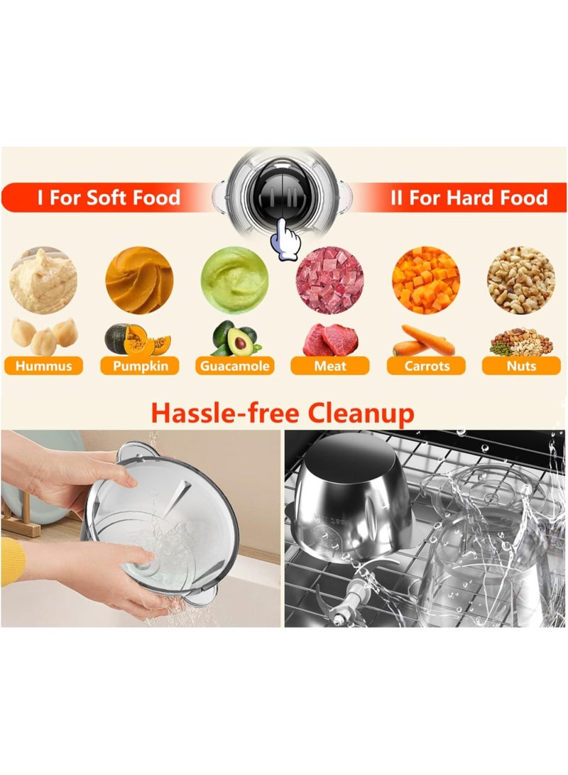 Haley مفرمة طعام كهربائية هالي سعة 3 لتر، 500 واط - وعاء زجاجي قوي، مفرمة لحوم، قاطعة خضراوات، كسارة ثلج ومفرمة، مفتاح قابل للتعديل بسرعتين، نظام مزدوج بأربع شفرات، مادة آمنة غذائيًا - Image 2