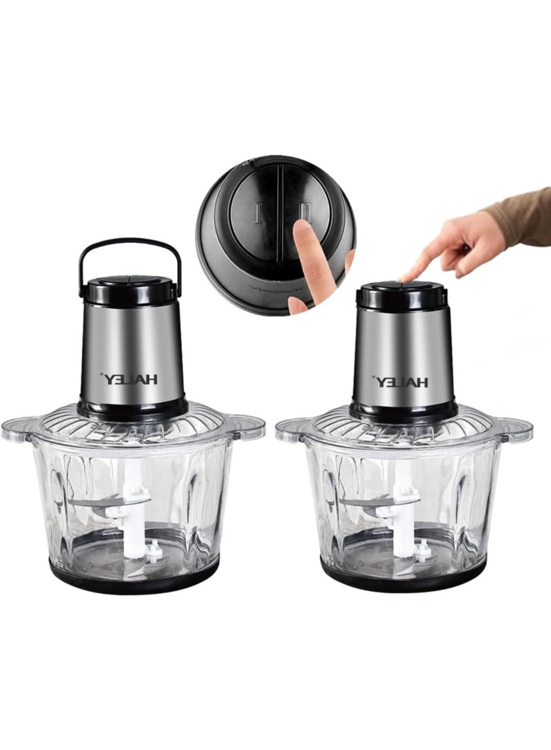 Haley مفرمة طعام كهربائية هالي سعة 3 لتر، 500 واط - وعاء زجاجي قوي، مفرمة لحوم، قاطعة خضراوات، كسارة ثلج ومفرمة، مفتاح قابل للتعديل بسرعتين، نظام مزدوج بأربع شفرات، مادة آمنة غذائيًا - Image 5