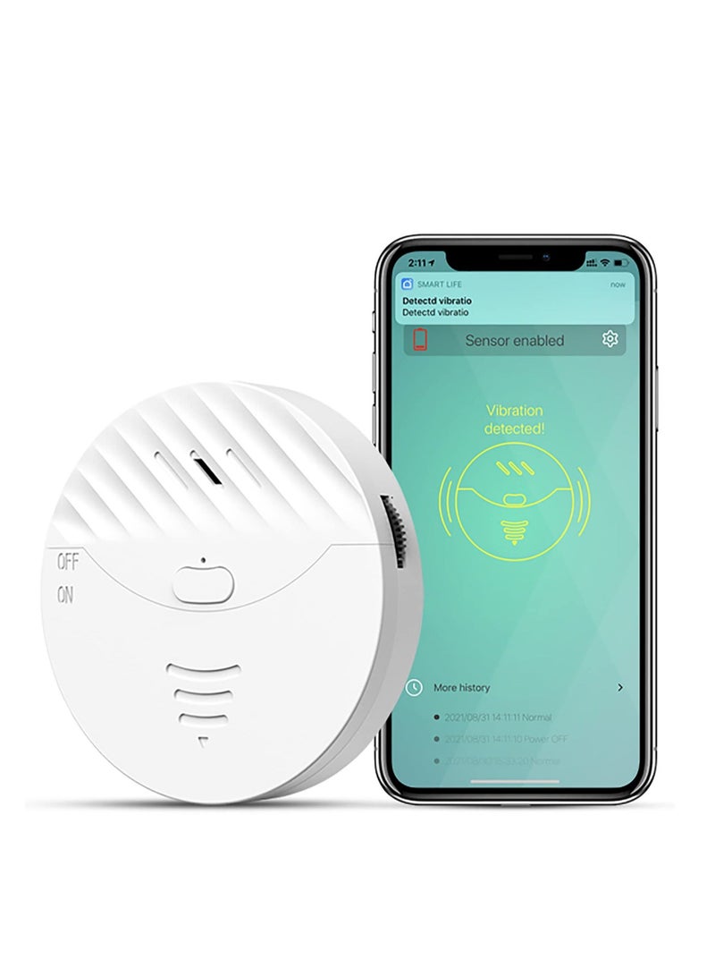 Captaintech WiFi Smart Door Window Alarm, Vibration Sensors with 130dB Alarm and Free App Alerts, with Virtually Any Window, Glass Break Alarm Perfect for Home, Office, Dorm Room - Image 1