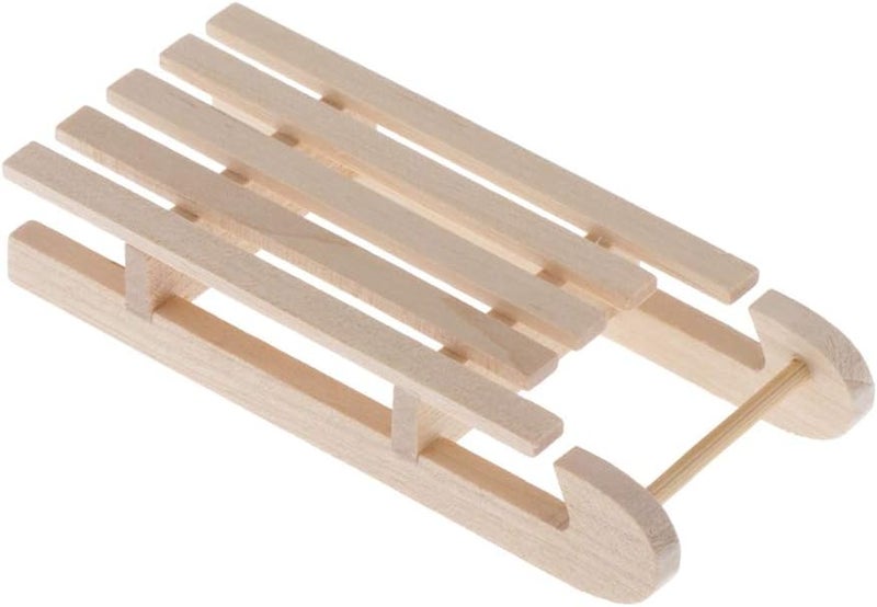 klarako DIY Sleds Wooden Sledge Dollhouse 1:12 Scale Outdoor Garden Decoration - Image 4